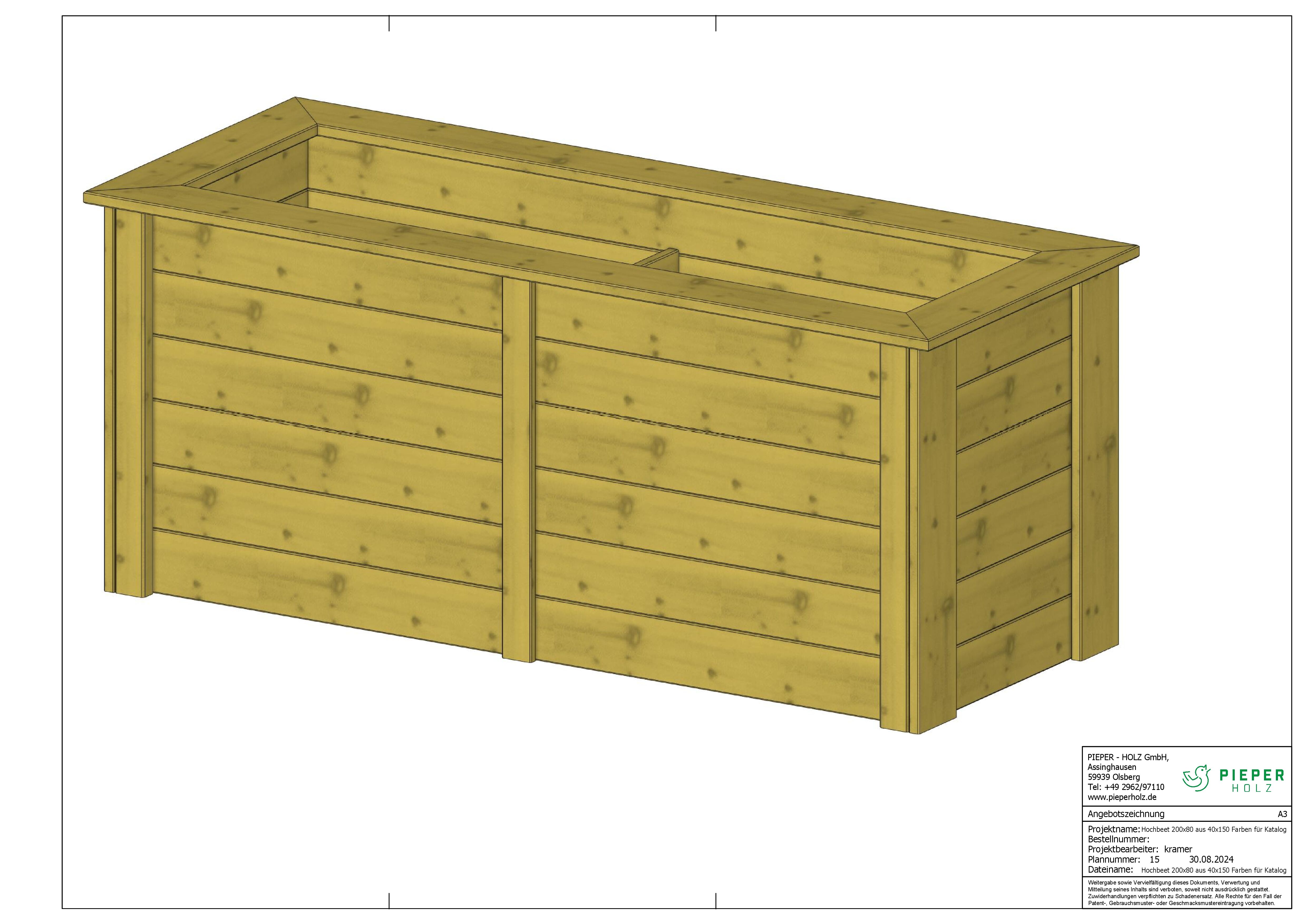 Hochbeet aus 40 x 150