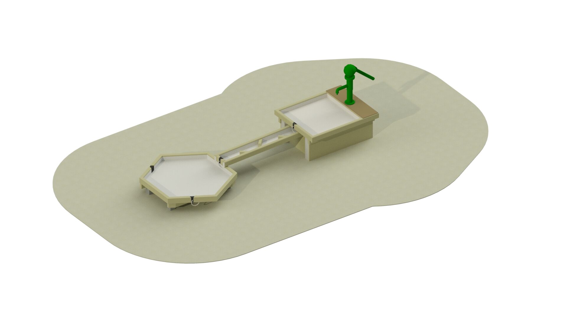 Wasserspielanlage Bedburg Douglasie m. Edelstahlbecken