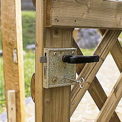 Torbeschlag Kastenschloss/Bänder/Kloben 2-flg.