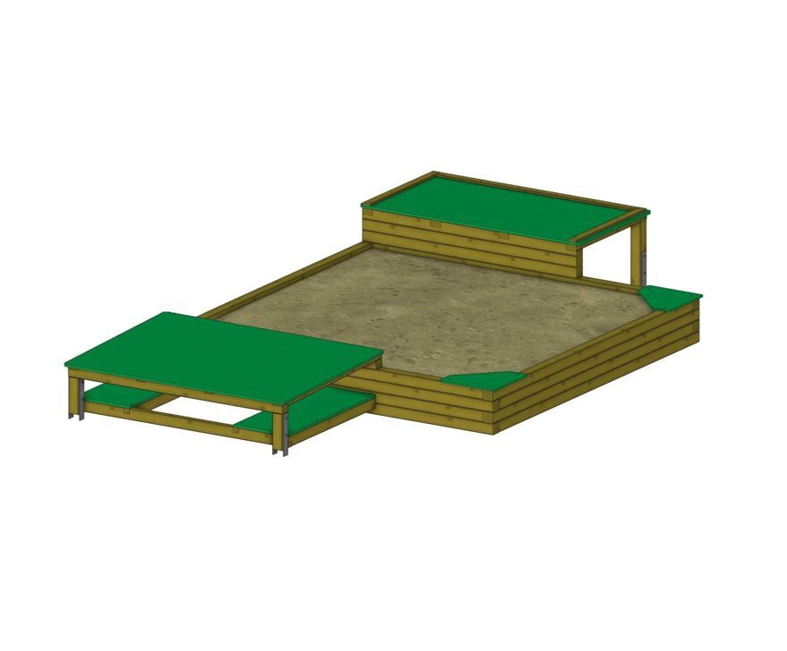 Inklusiver Sandkasten 3,00 x 3,00 m aus 9 x 9