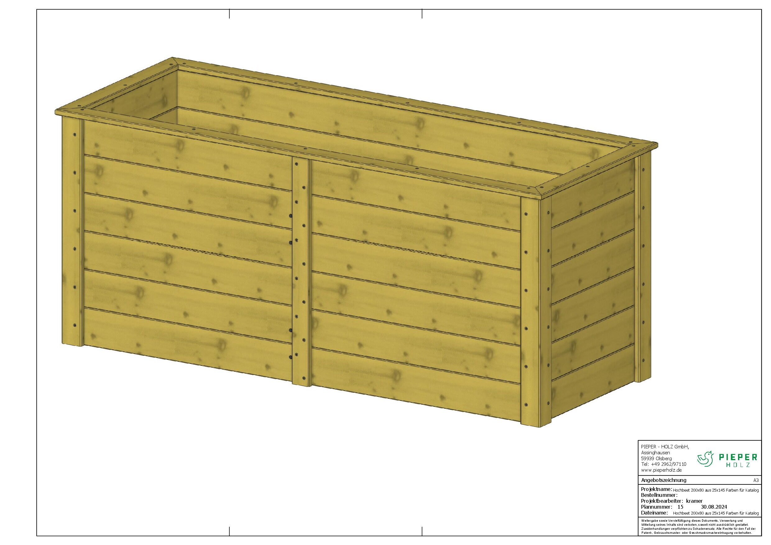 Hochbeet aus 25 x 145