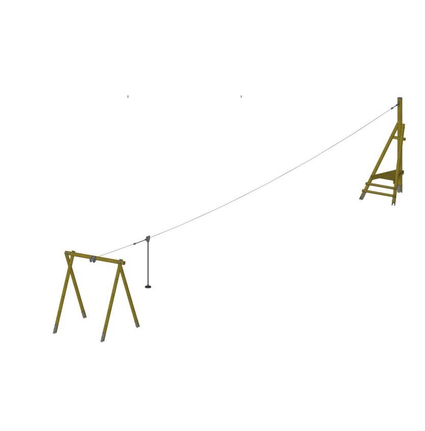 Kleine Seilbahn 25 m lang mit Aufstiegsrampe