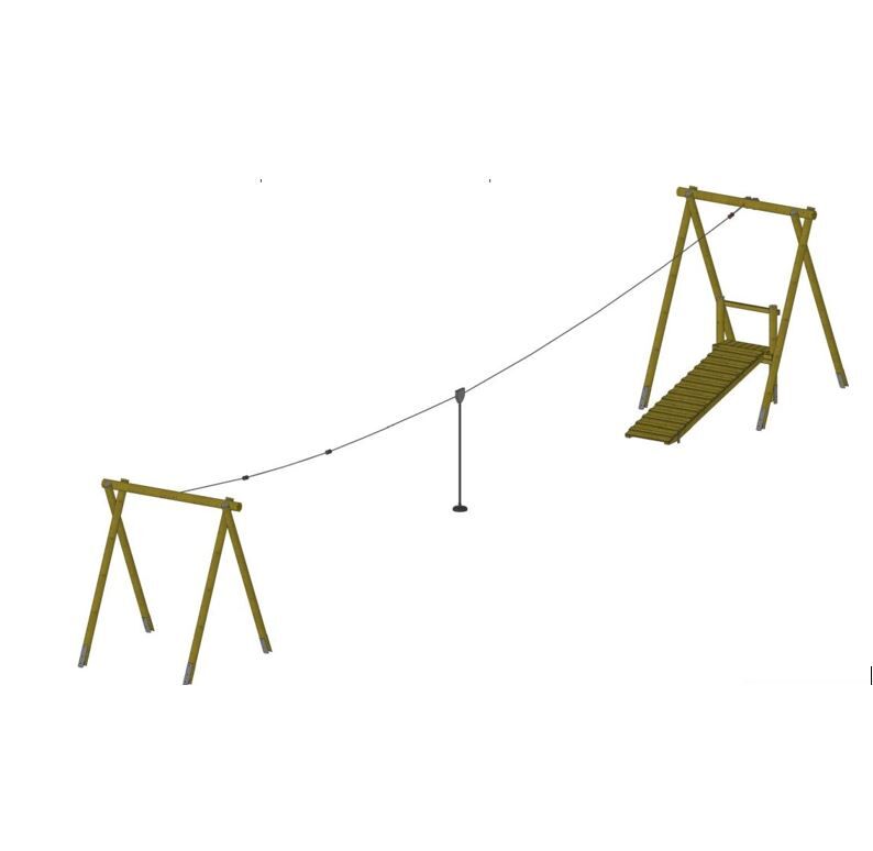 Große Seilbahn 50 m lang mit Rampe