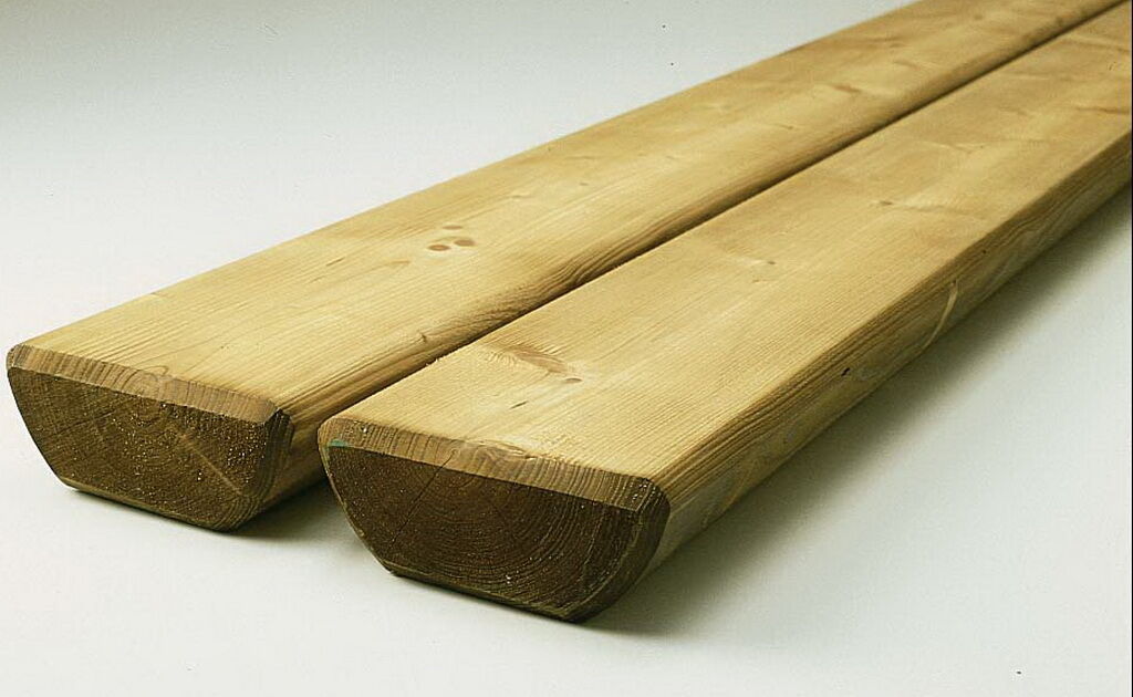 Bankbohlen gehobelt gefast braun